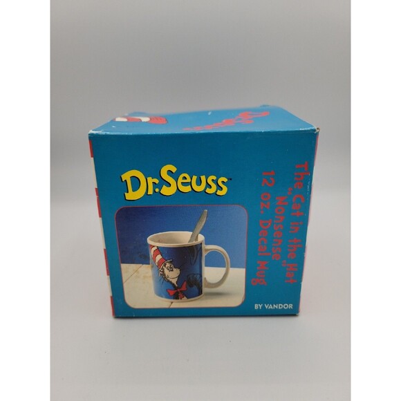 Dr Seuss Coffee Cup Mug Cat in the Hat w/ Box Blue Collectible12oz - Picture 7 of 16